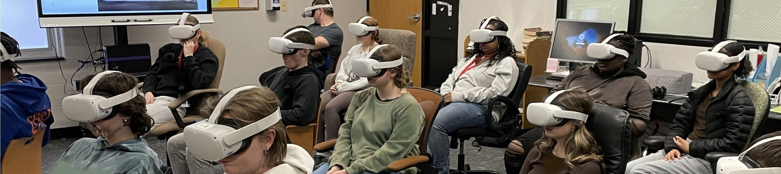 Students participate in The Journey Back: A VR Experience.